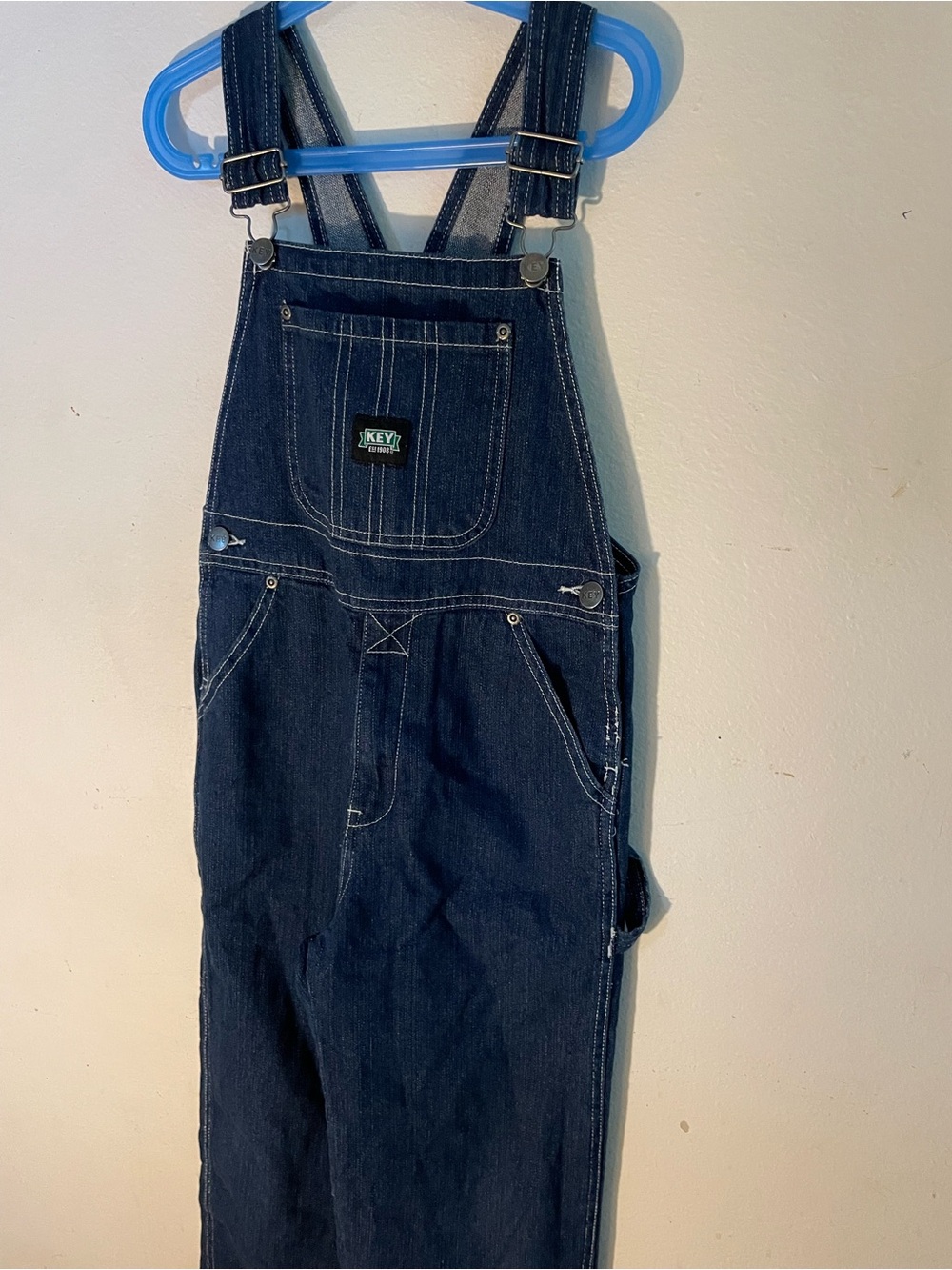 KEY Kids Dark Blue Denim Relaxed Overalls One-Piece